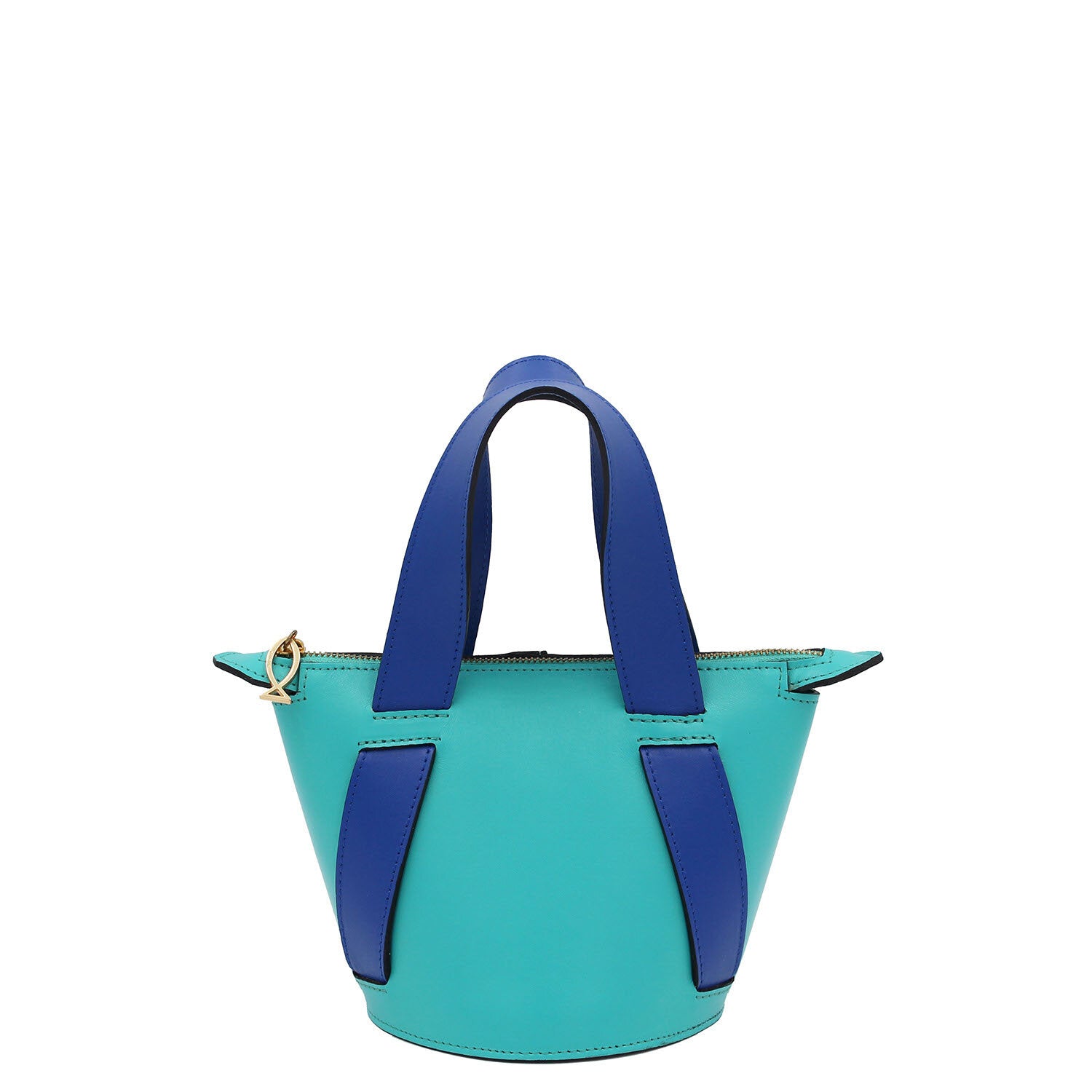 Aqua Light blue Textured Bucket Bag Avery Bucket | Coastal Pebble Grain Leather main image 2