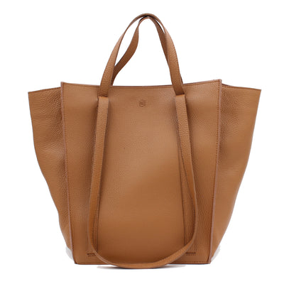 brown cabas phantom leather tote bag #color_camel