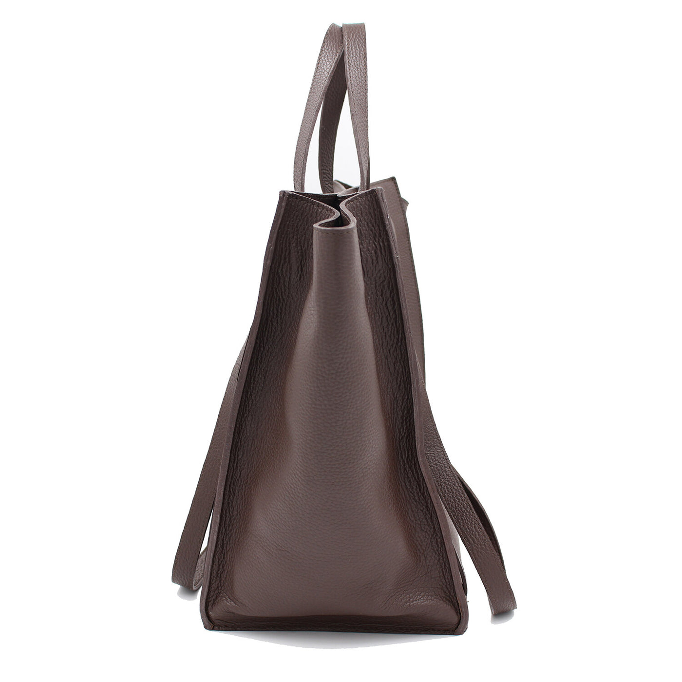 brown cabas phantom leather tote bag  #color_chocolate