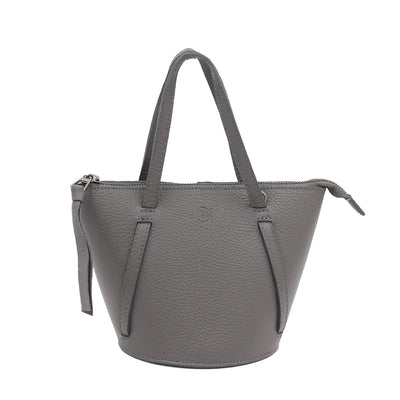 grey leather bucket bag #color_grey
