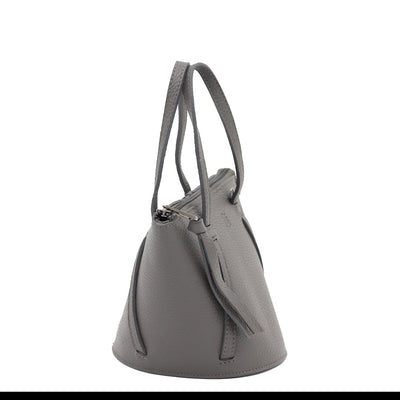 grey leather bucket bag #color_grey