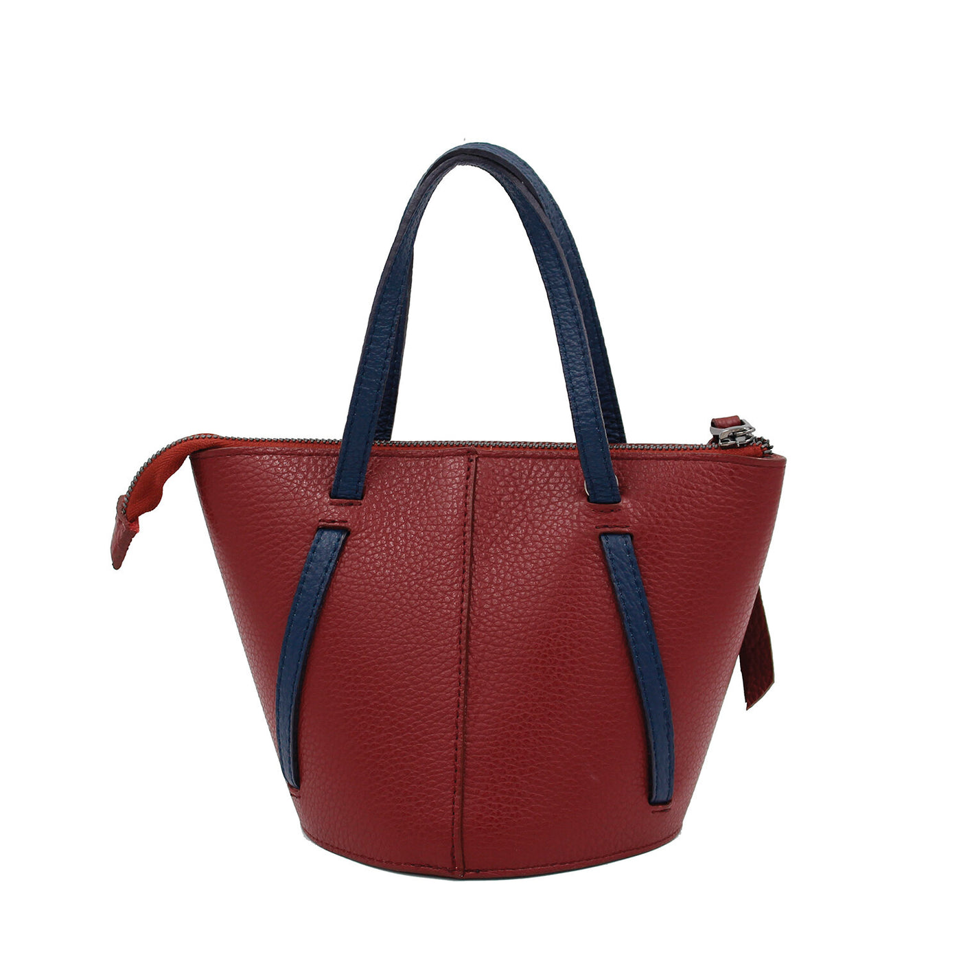 dark red leather bucket bag #color_darkred