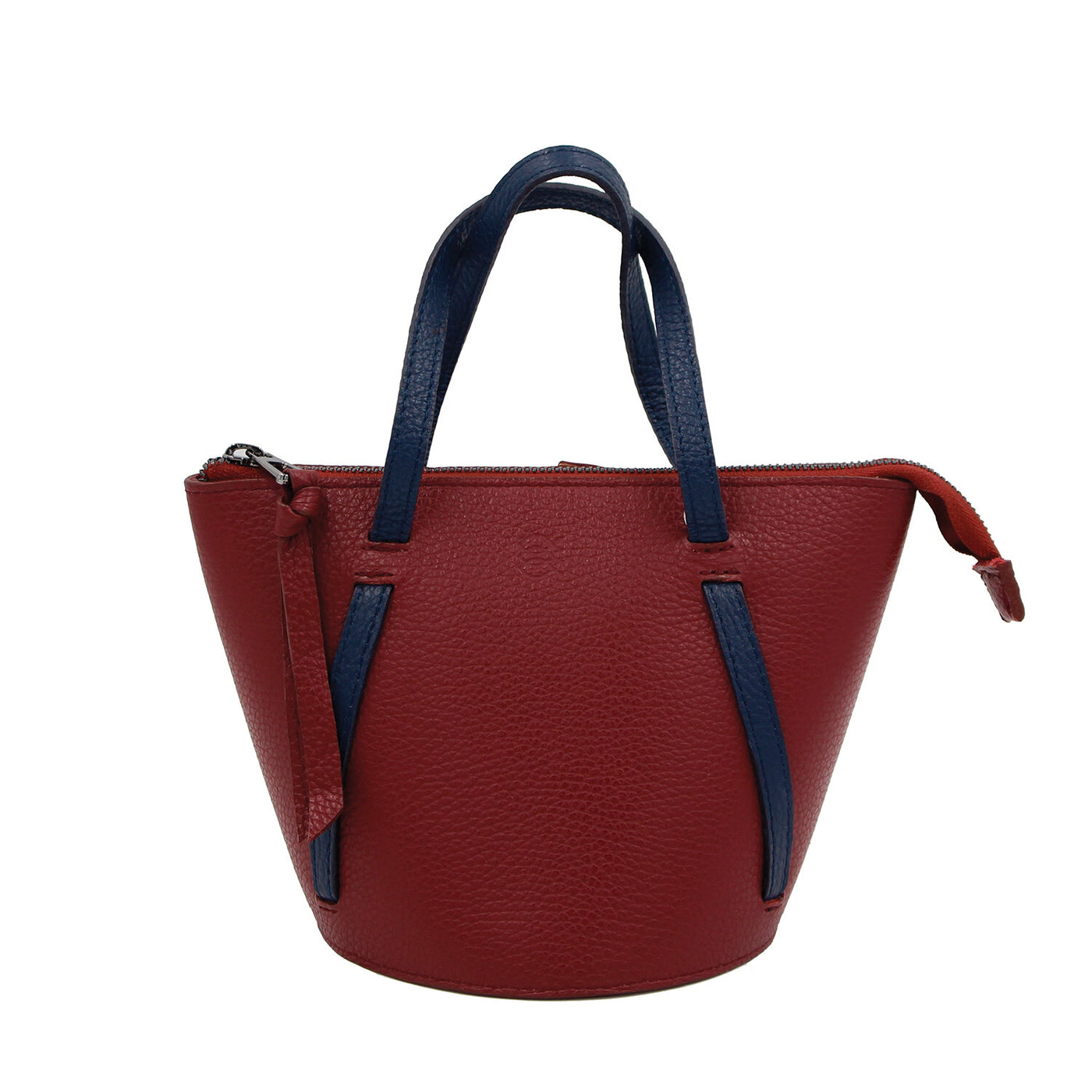 dark red leather bucket bag #color_darkred