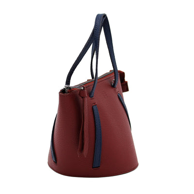 dark red leather bucket bag #color_darkred