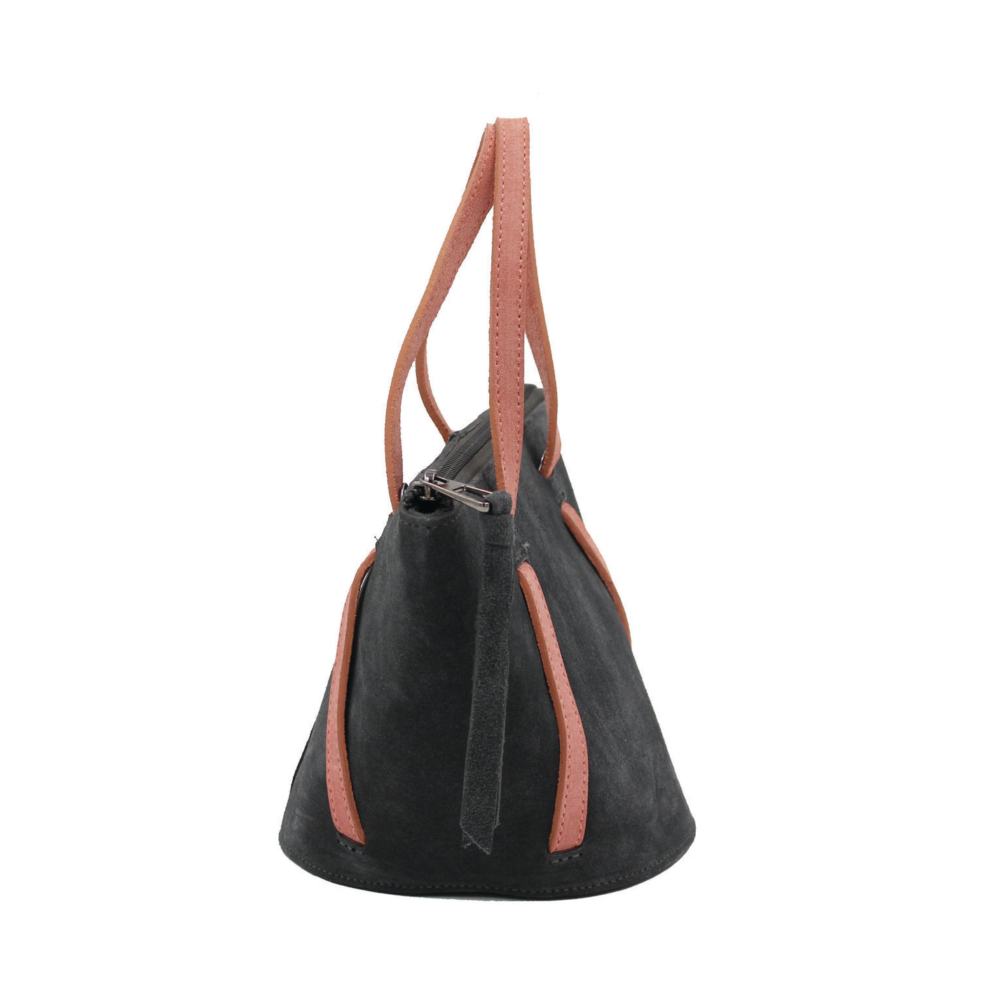 grey leather bucket bag #color_grey