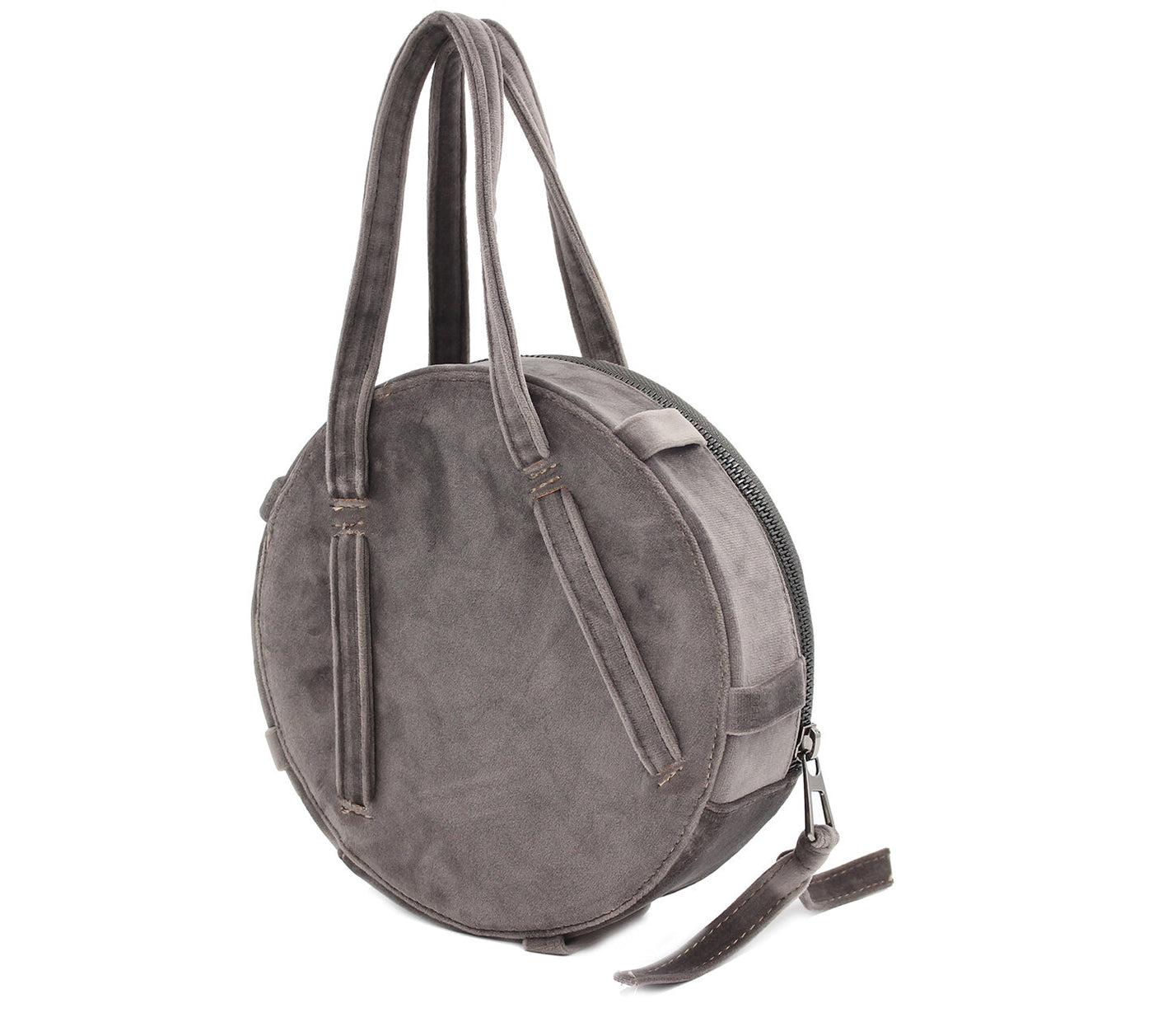 grey velvet circle bag #color_grey