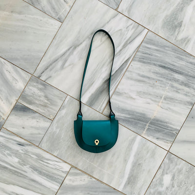 green leather clutch  #color_emerald