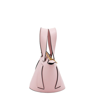 pink leather bucket bag #color_blush