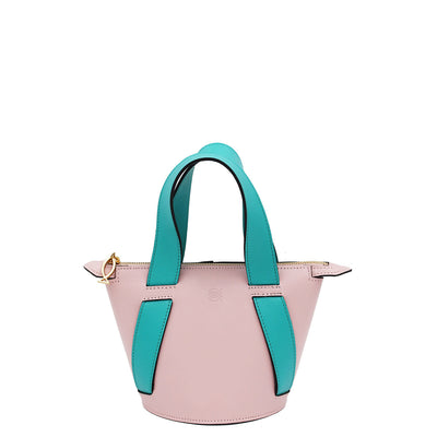 pink leather bucket bag #color_blush-aqua