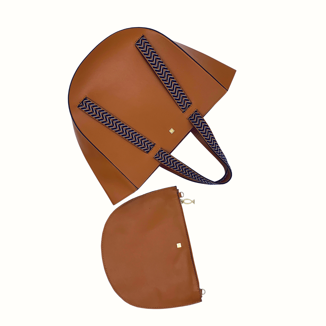 brown leather tote bag #color_herringbone-camel