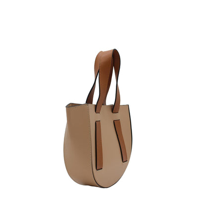 taupe leather tote bag with brown straps #color_mocha-camel