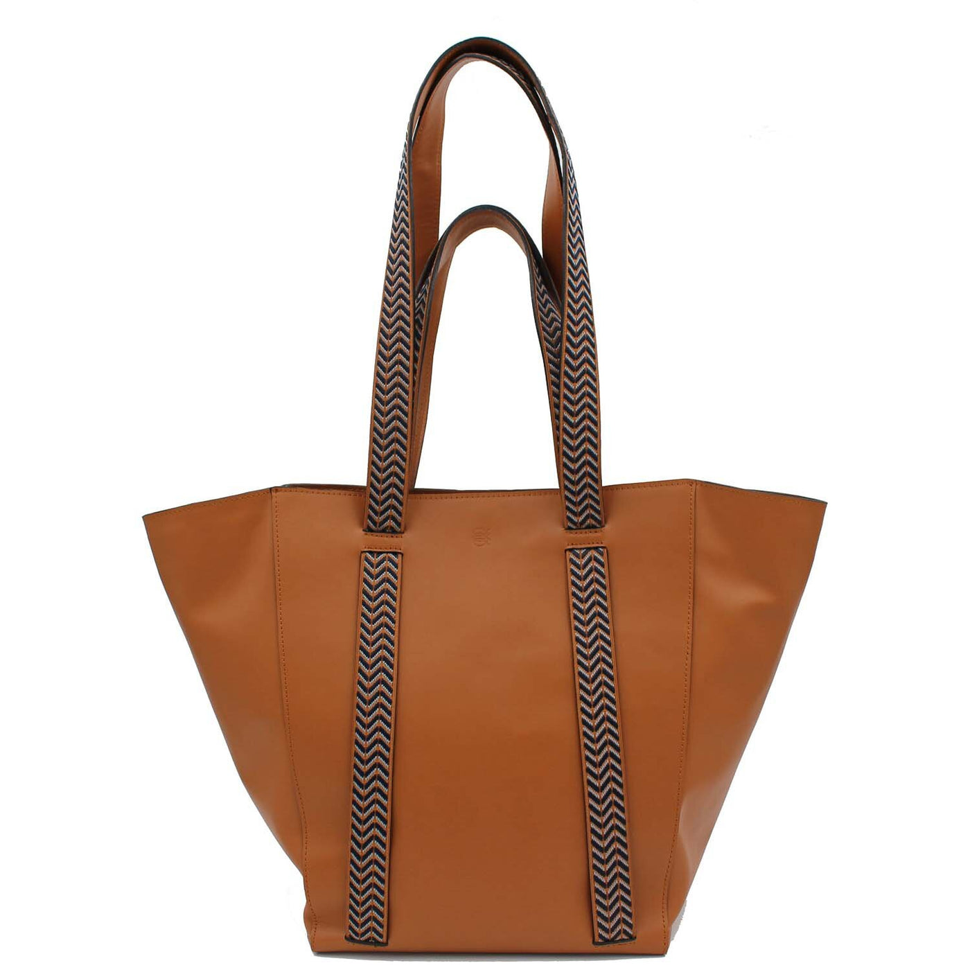 oversized leather tote bag #color_herringbone-camel