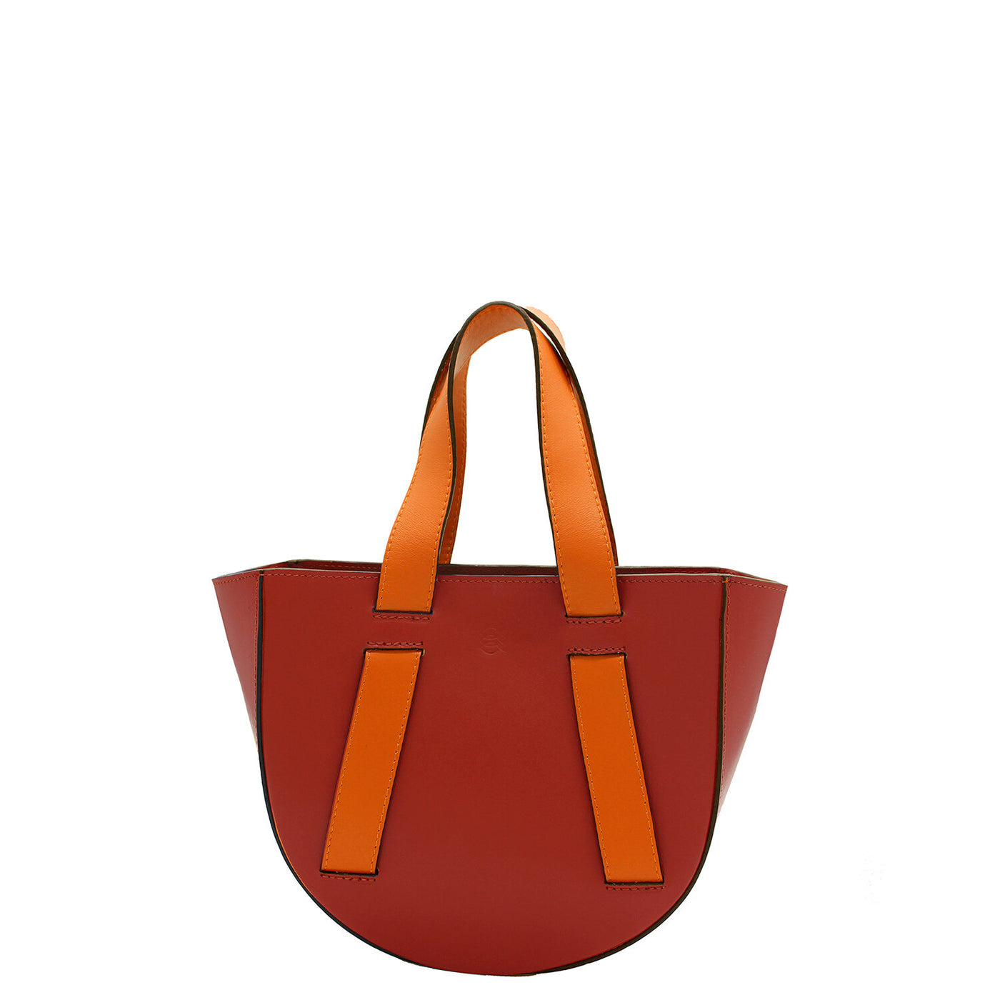 orange leather tote bag #color_terracotta-orange