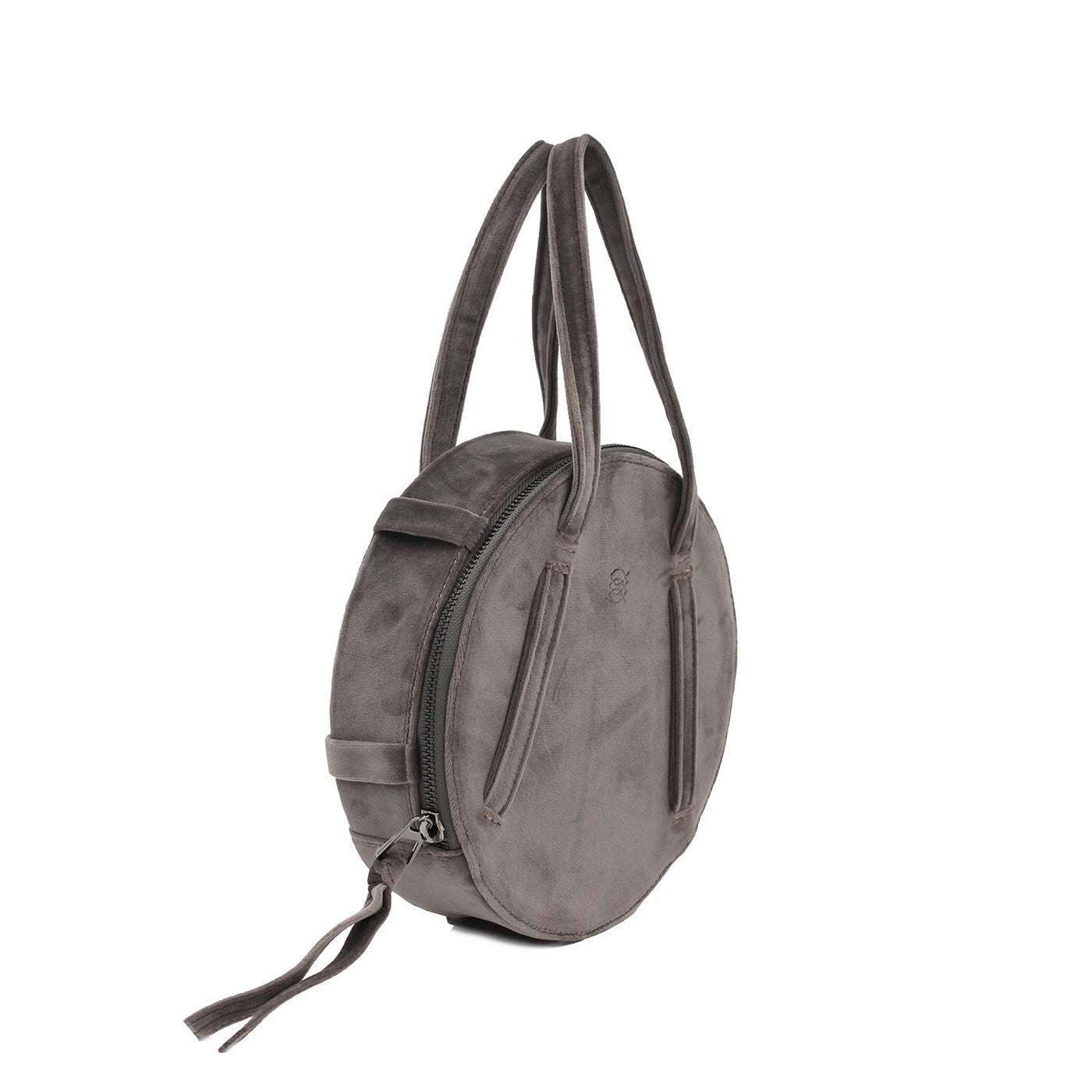 grey velvet circle bag #color_grey