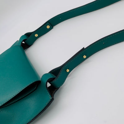 green leather clutch  #color_emerald