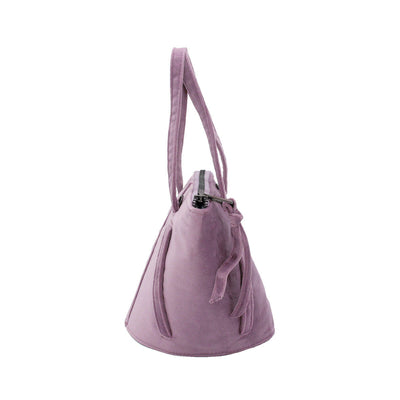 purple velvet bucket bag #color_lilac