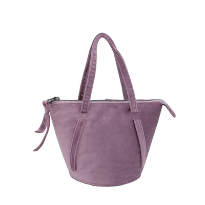 purple velvet bucket bag #color_lilac