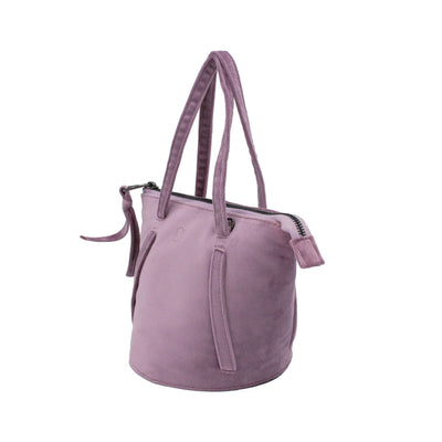 purple velvet bucket bag #color_lilac