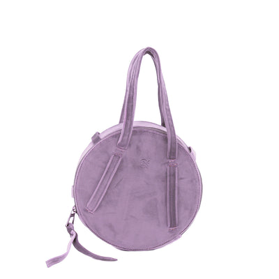 purple velvet circle bag #color_lilac
