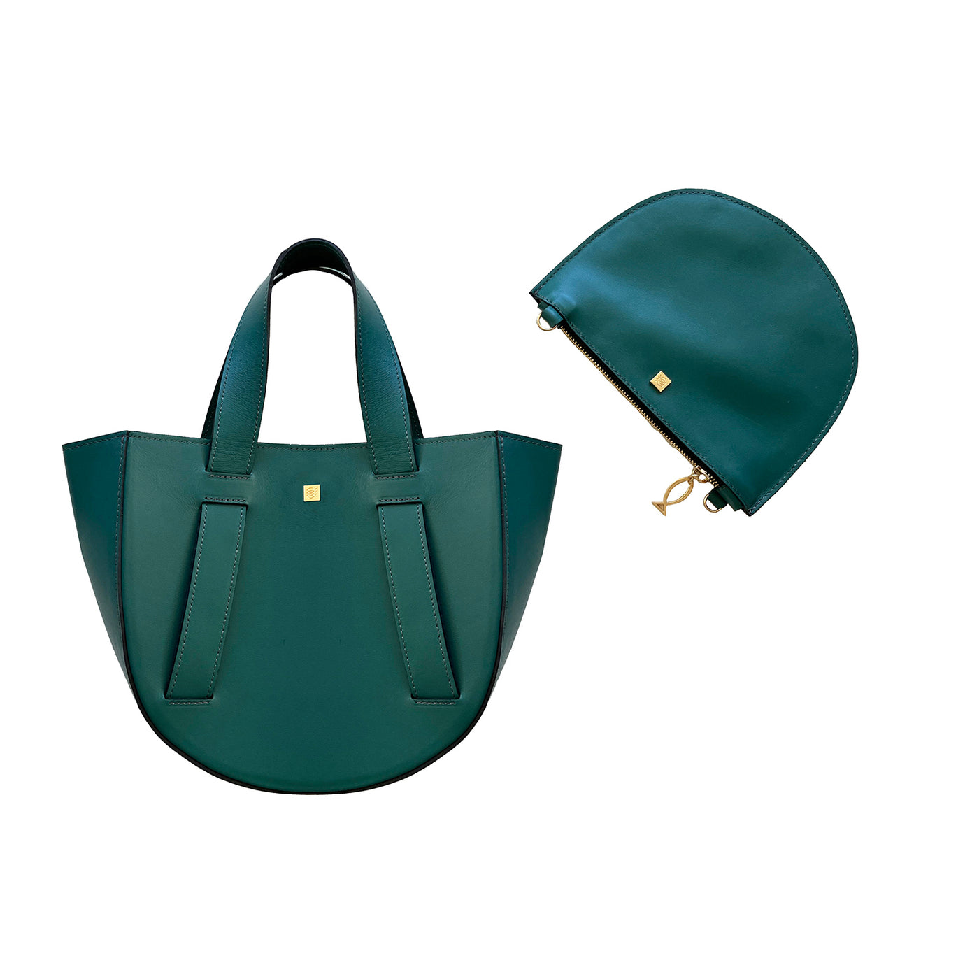 green leather tote #color_emerald