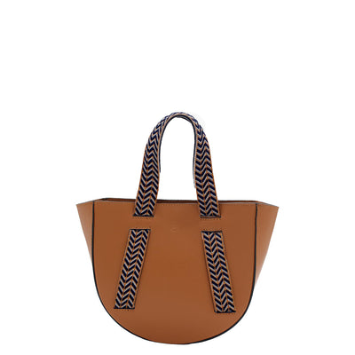leather tote bag #color_herringbone-camel