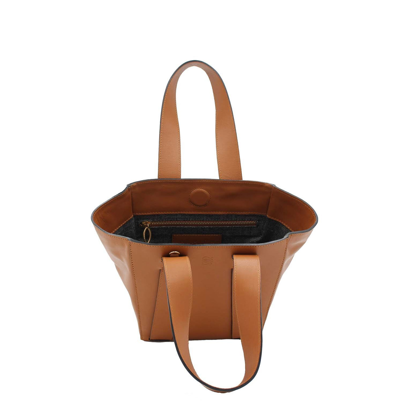 brown cabas phantom leather tote bag #color_camel