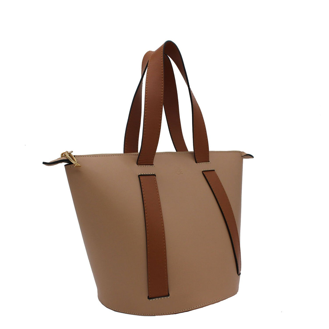 taupe brown leather large bucket bag #color_mocha-camel