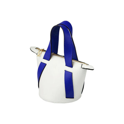 white and blue leather bucket bag #color_white-royal-blue