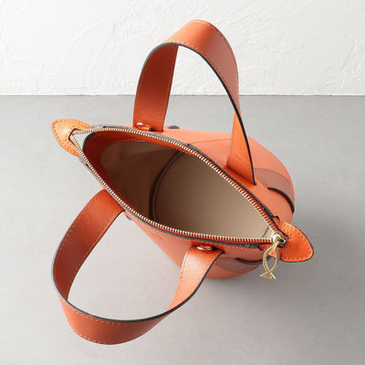 orange leather bucket bag #color_terracotta-orange