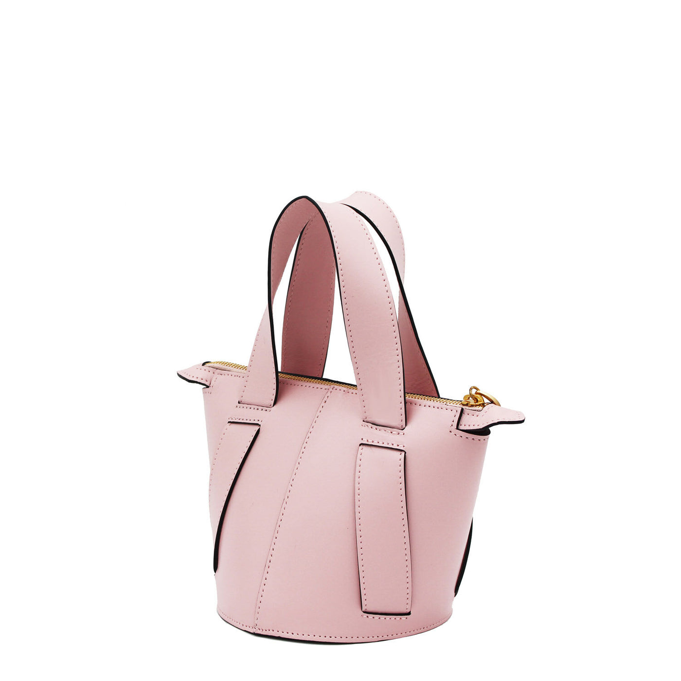 pink leather bucket bag #color_blush