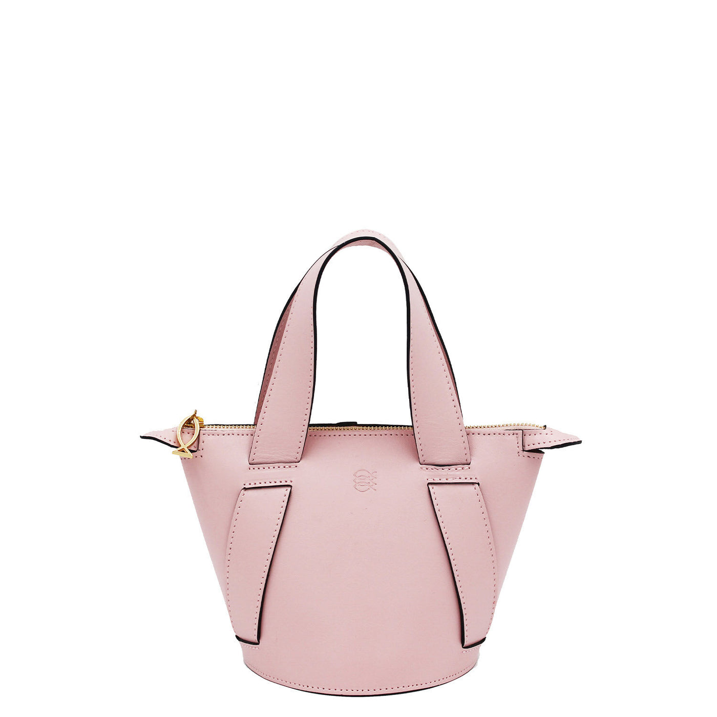pink leather bucket bag #color_blush