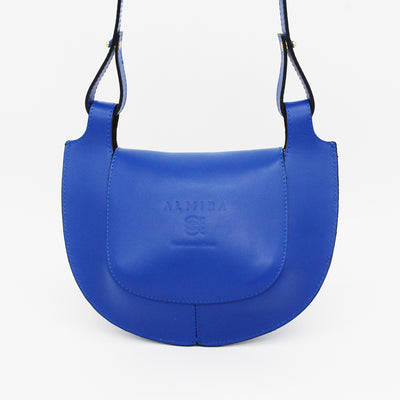 Blue leather clutch