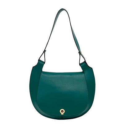 green leather bag  #color_emerald