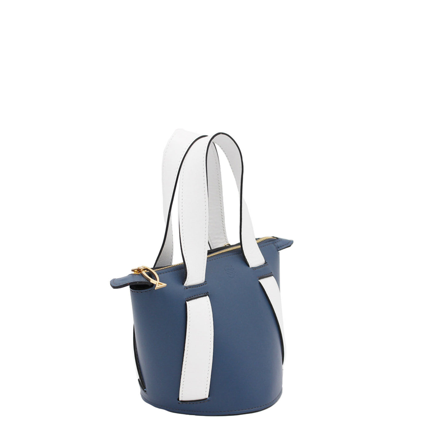 blue leather bucket bag #color_aegean-blue-white