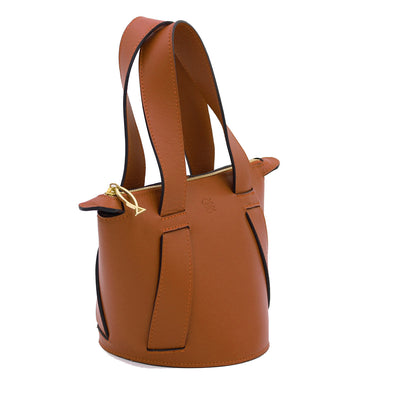brown leather bucket bag #color_camel