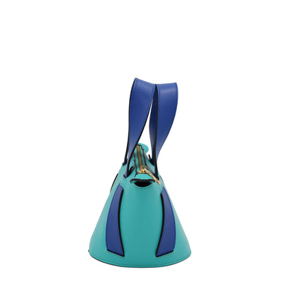 aqua leather bucket bag #color_aqua-royal-blue