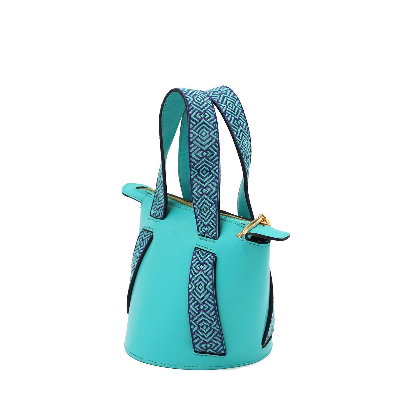 aqua leather bucket bag #color_aqua-boho