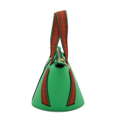 green leather bucket bag #color_green