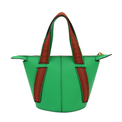 green leather bucket bag #color_green