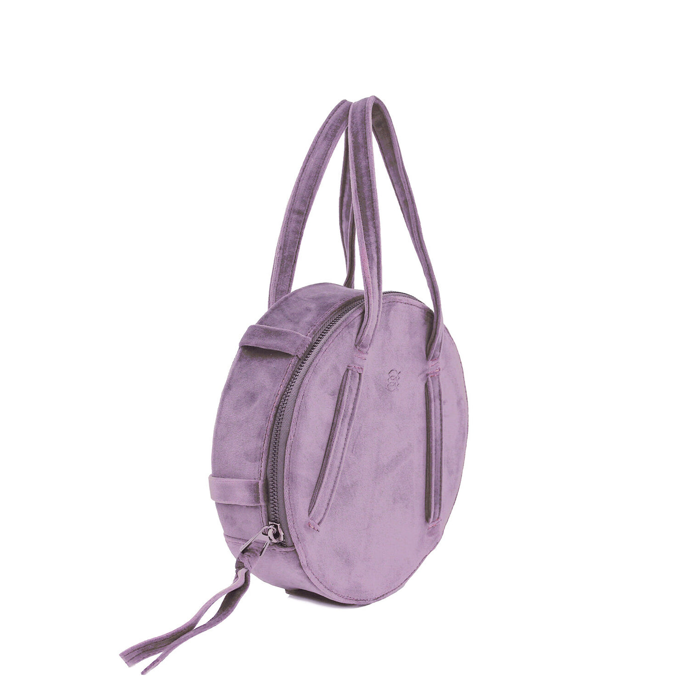 purple velvet circle bag #color_lilac