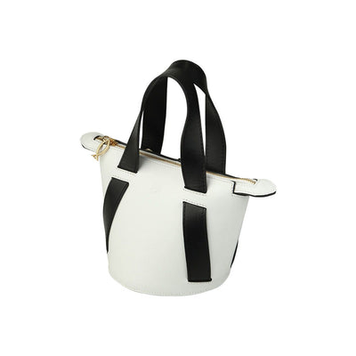 white leather bucket bag #color_white-black