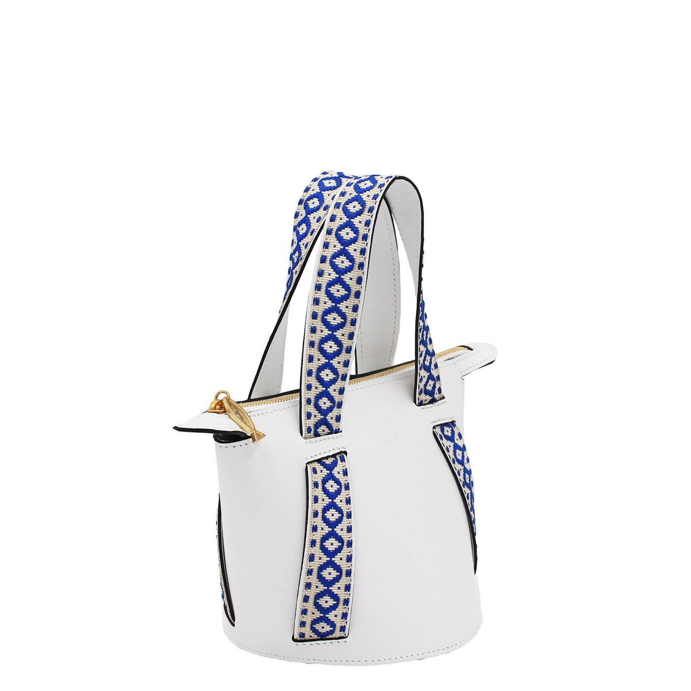 white leather bucket bag #color_white-boho