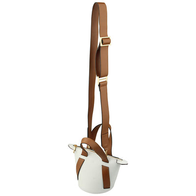 white and brown leather bucket bag #color_white-camel