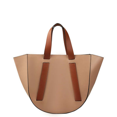 taupe leather tote bag #color_mocha-camel